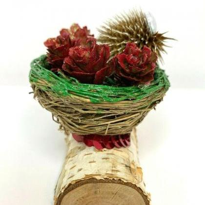 Handmade Porcupine Christmas Decoration, Natural..