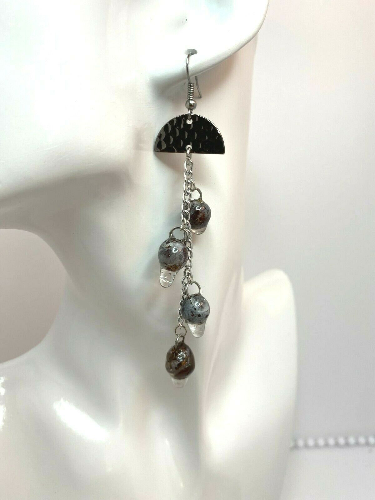 Handmade Juniper Berry Natural Dried Plant Resin Earrings , Lightweight, Drop, Dangle, Oregon Made, One Of A Kind.